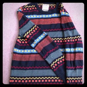 SUPER CUTE multi-color patterned sweater